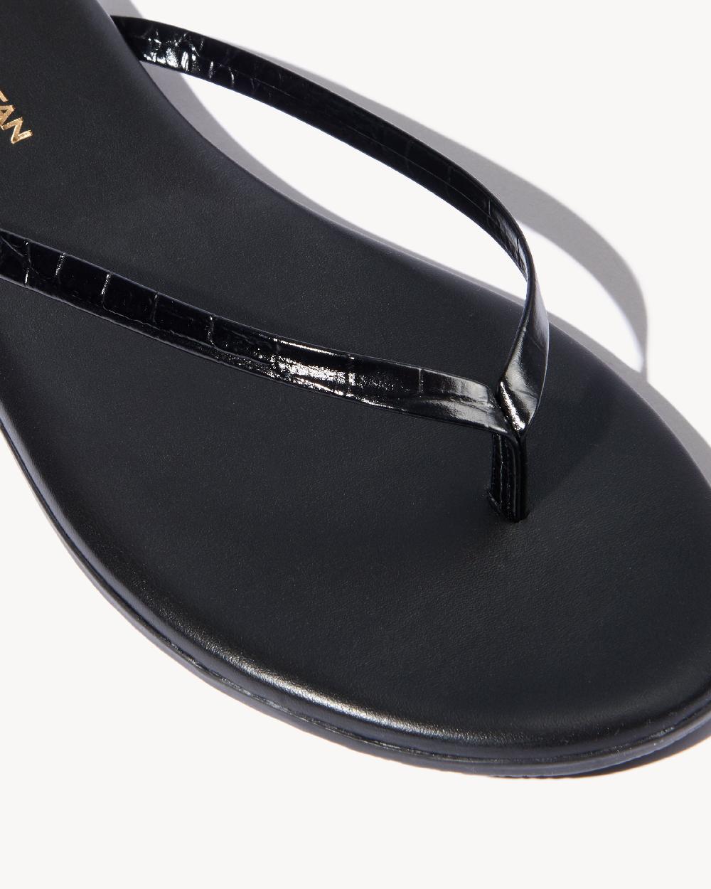 Nili Lotan NL X TKEES LEATHER FLIP FLOP BLACK