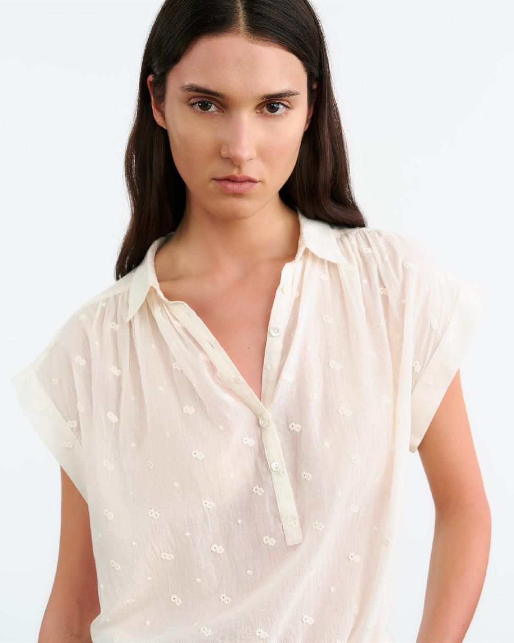 Nili Lotan NORMANDY BLOUSE IVORY
