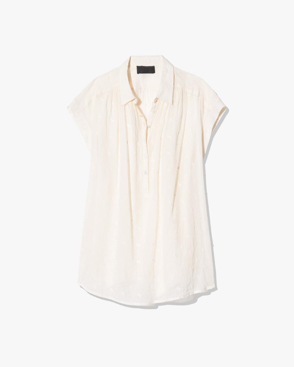 nili lotan NORMANDY BLOUSE IVORY