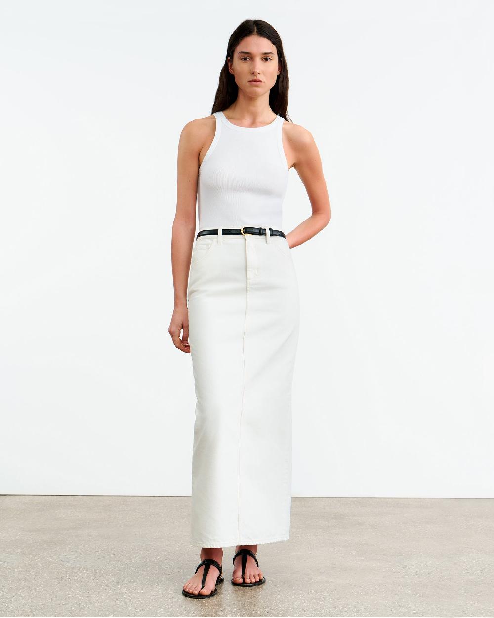 Nili Lotan OZZY DENIM SKIRT CREAM