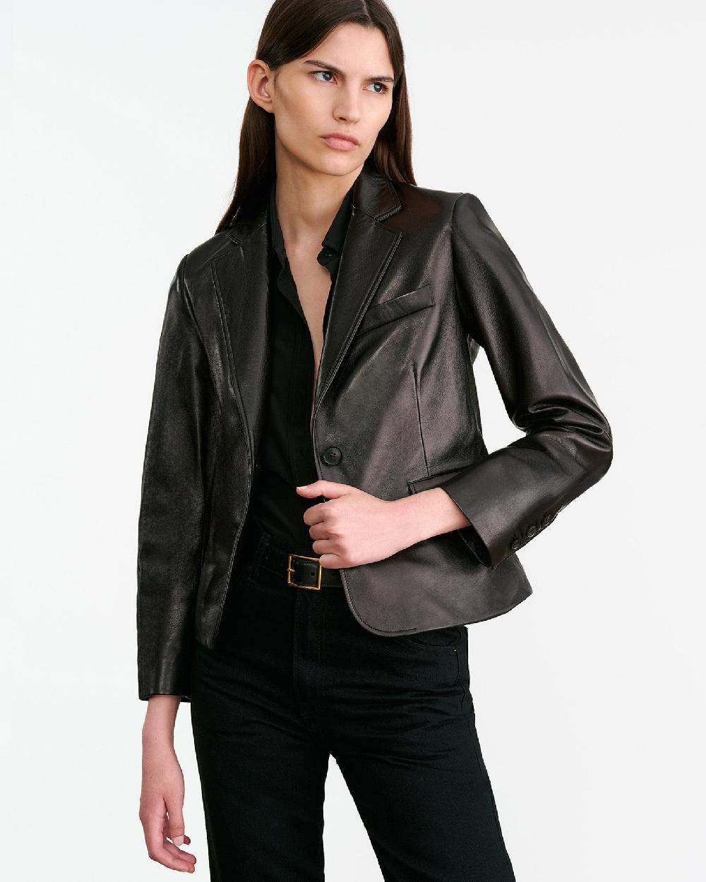 Nili Lotan PASCALE LEATHER JACKET BLACK