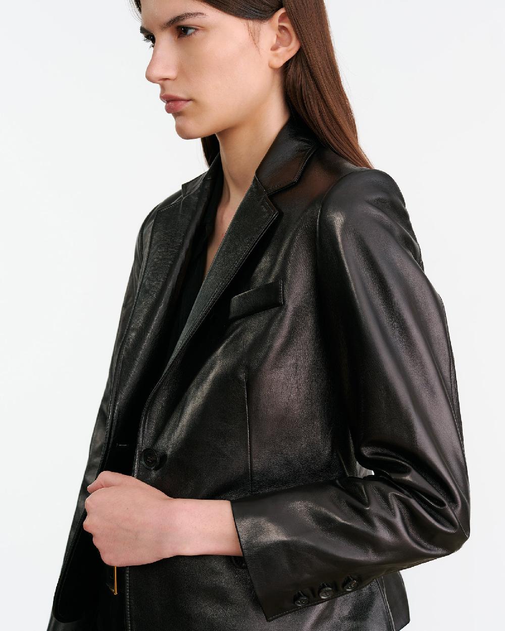 Nili Lotan PASCALE LEATHER JACKET BLACK