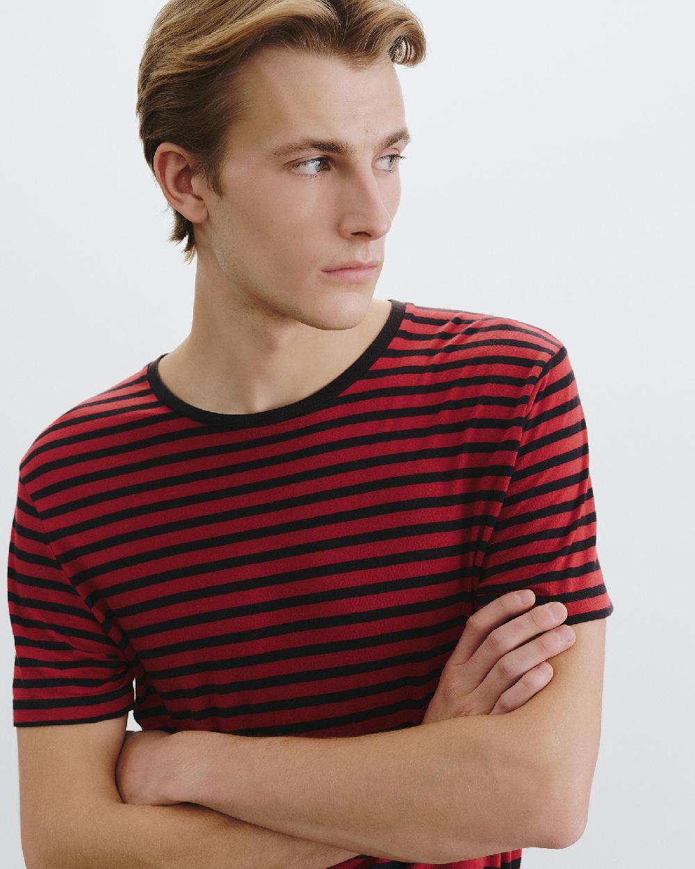 Nili Lotan PIERRE T-SHIRT BLACK/ RED STRIPE