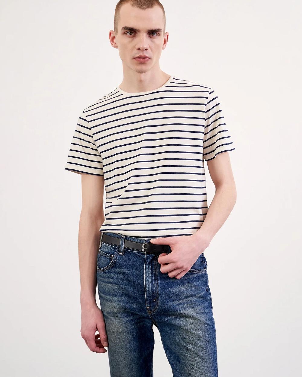Nili Lotan PIERRE TEE NAVY/IVORY STRIPE