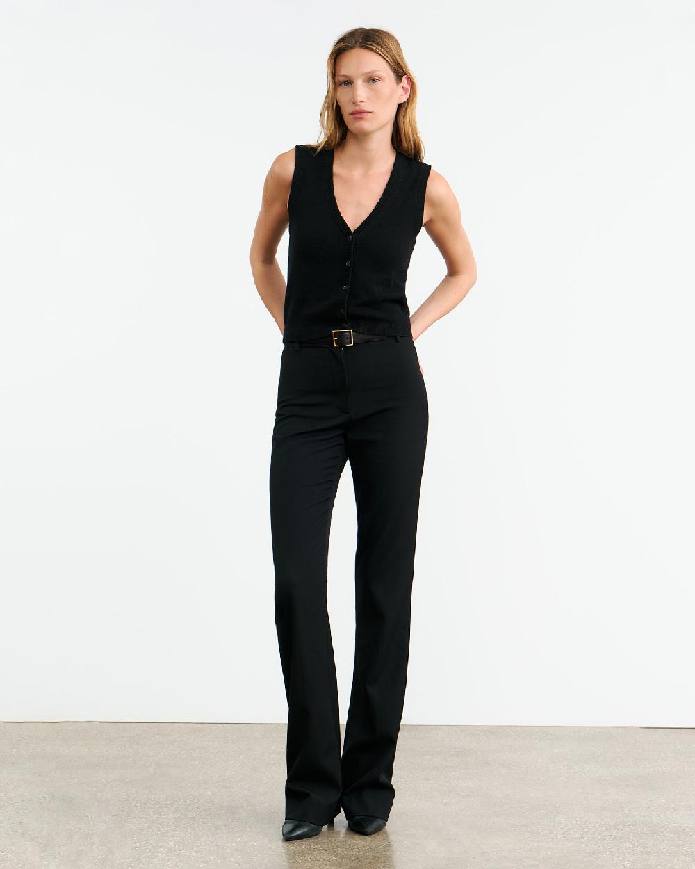 Nili Lotan PORTER CASHMERE VEST BLACK