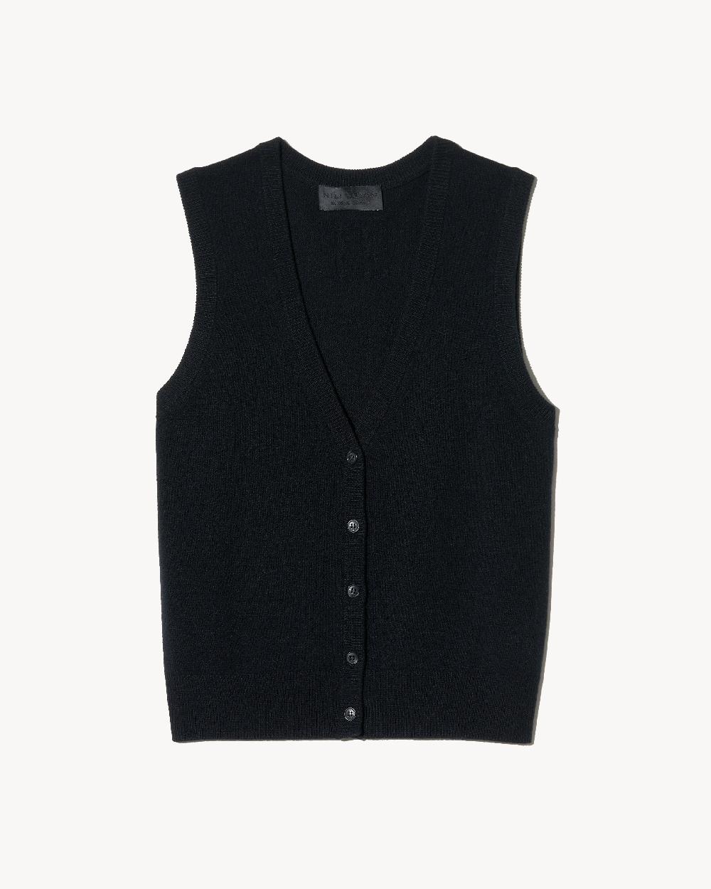 nili lotan PORTER CASHMERE VEST BLACK