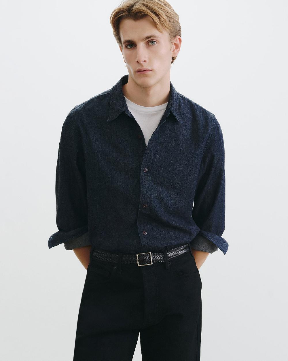 Nili Lotan RAINIER DENIM SHIRT INDIGO RINSE
