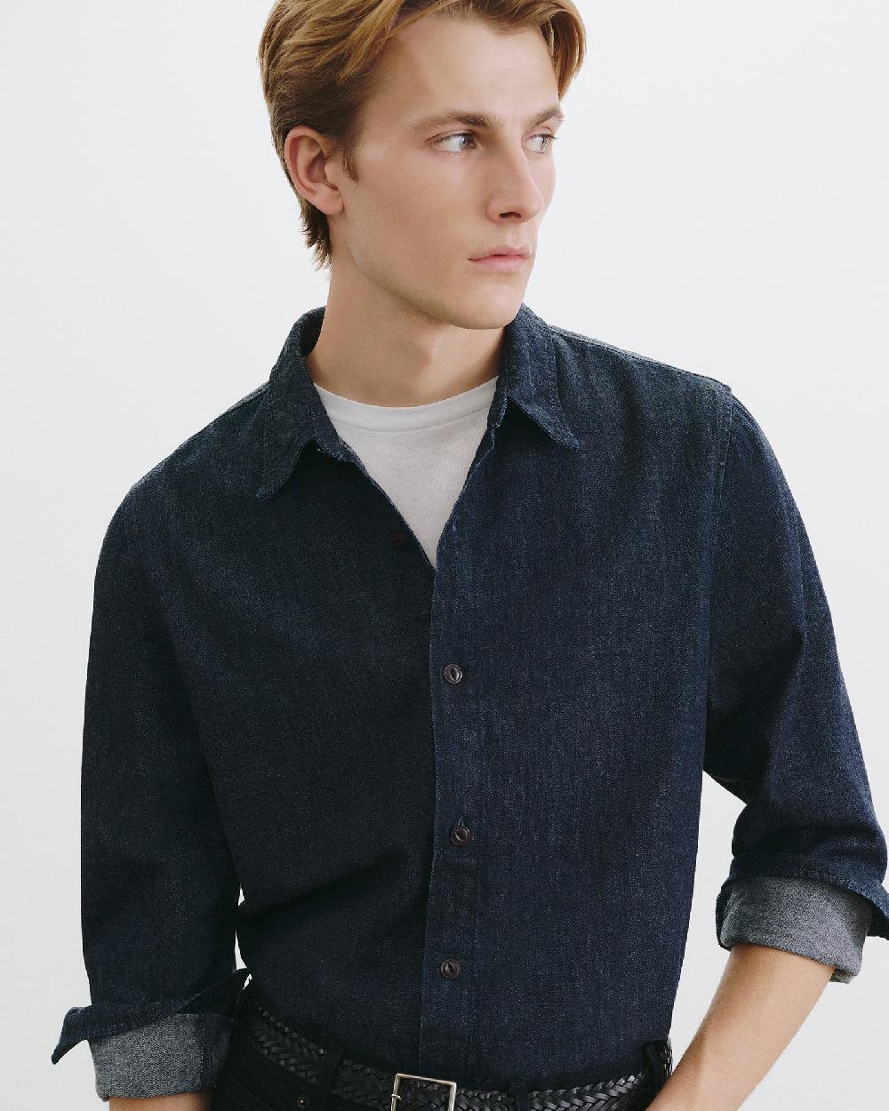 Nili Lotan RAINIER DENIM SHIRT INDIGO RINSE