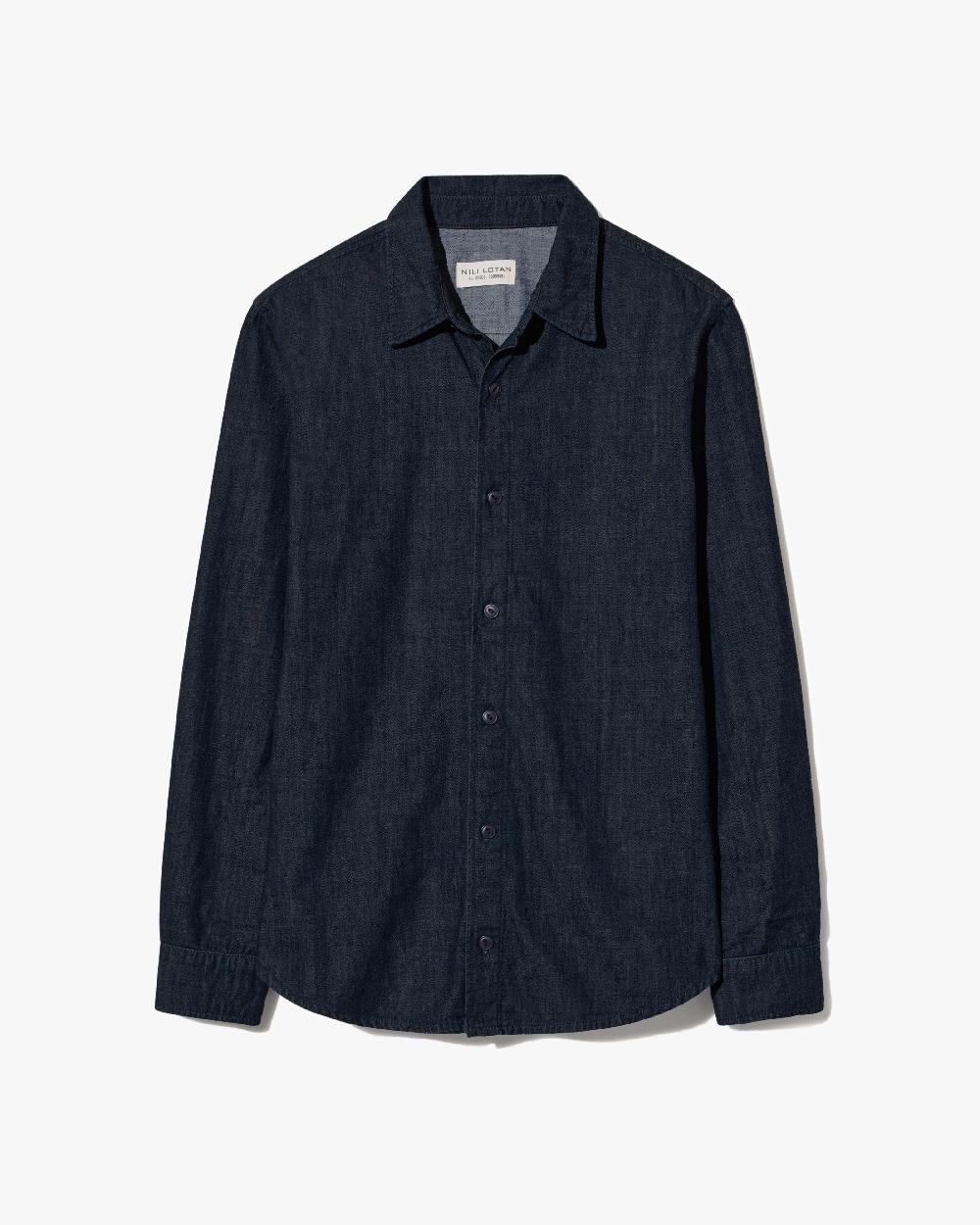 nili lotan RAINIER DENIM SHIRT INDIGO RINSE