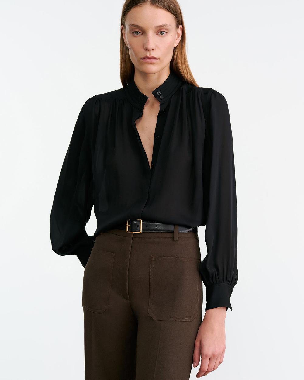 Nili Lotan REVI SILK BLOUSE BLACK
