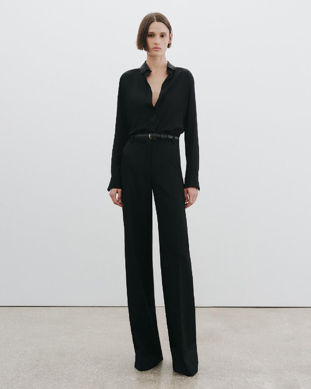 Nili Lotan RIVERS WOOL PANT BLACK