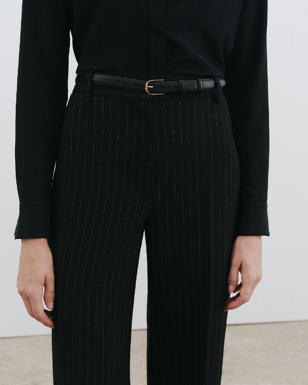 Nili Lotan RIVERS WOOL PANT BLACK PINSTRIPE