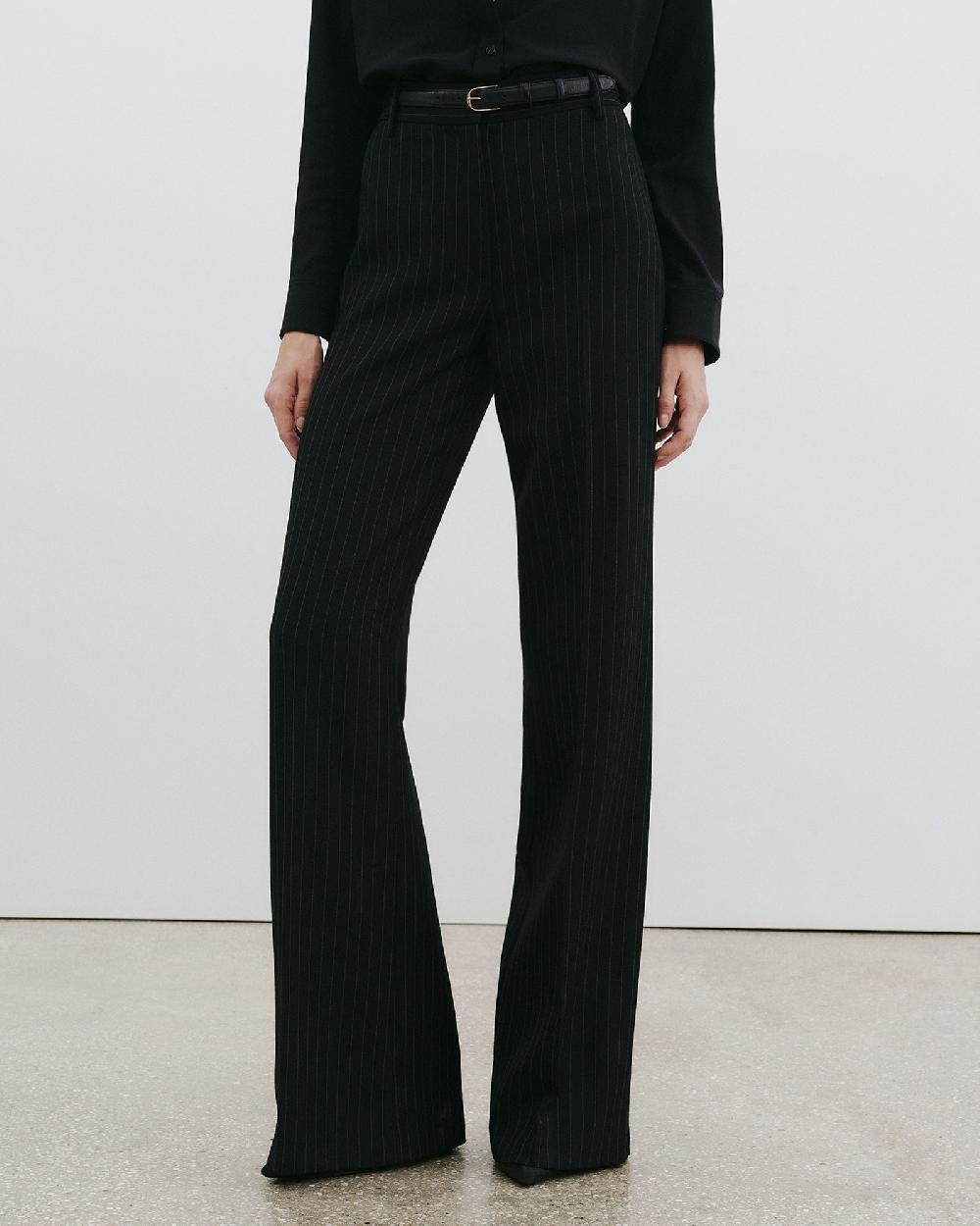Nili Lotan RIVERS WOOL PANT BLACK PINSTRIPE