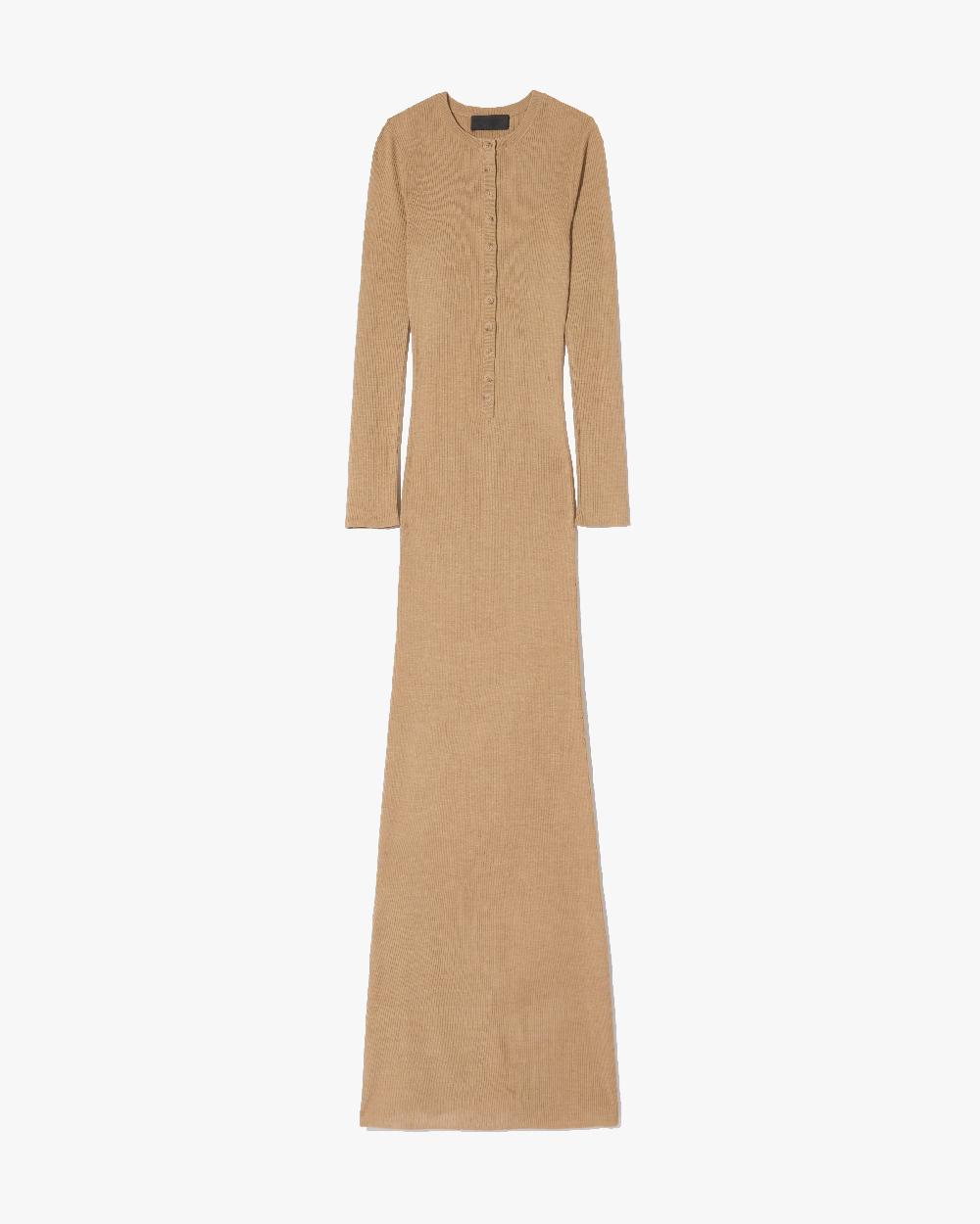 nili lotan ROXY SILK KNIT DRESS CAMEL