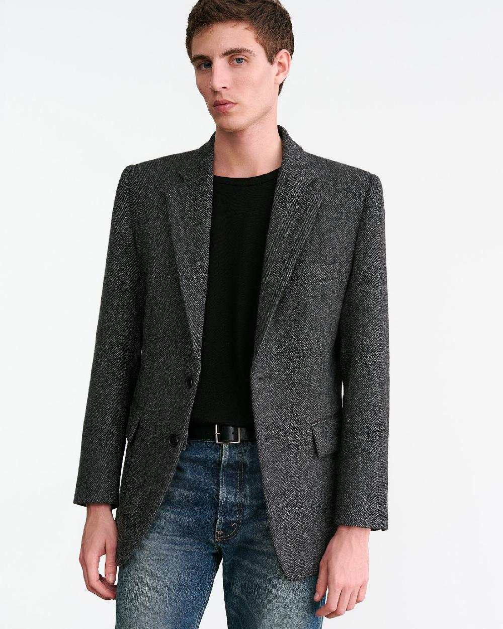 Nili Lotan ROY BLAZER CHARCOAL HERRINGBONE
