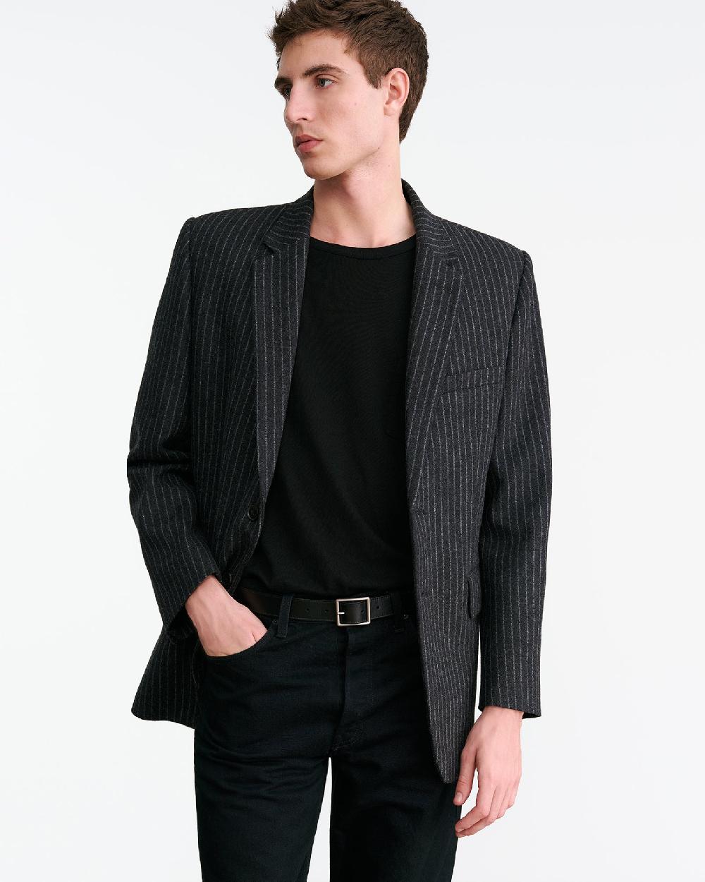 Nili Lotan ROY BLAZER CHARCOAL PINSTRIPE