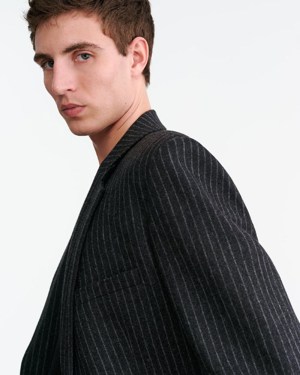 Nili Lotan ROY BLAZER CHARCOAL PINSTRIPE