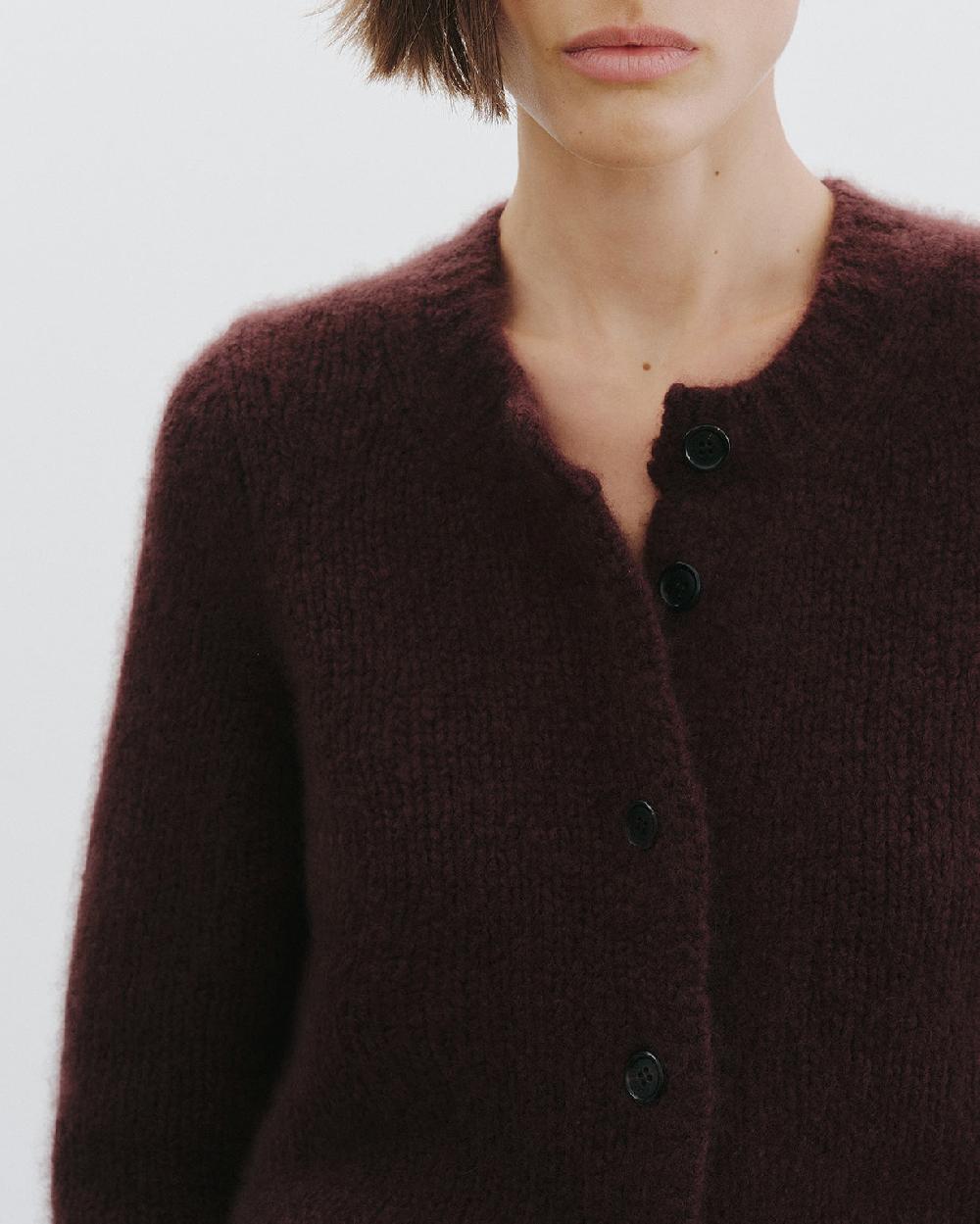 Nili Lotan SASKIA CASHMERE CARDIGAN BURGUNDY