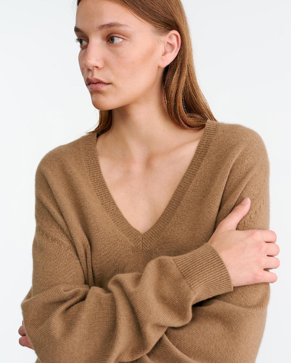 Nili Lotan SHAGAN SWEATER BROWN CAMEL