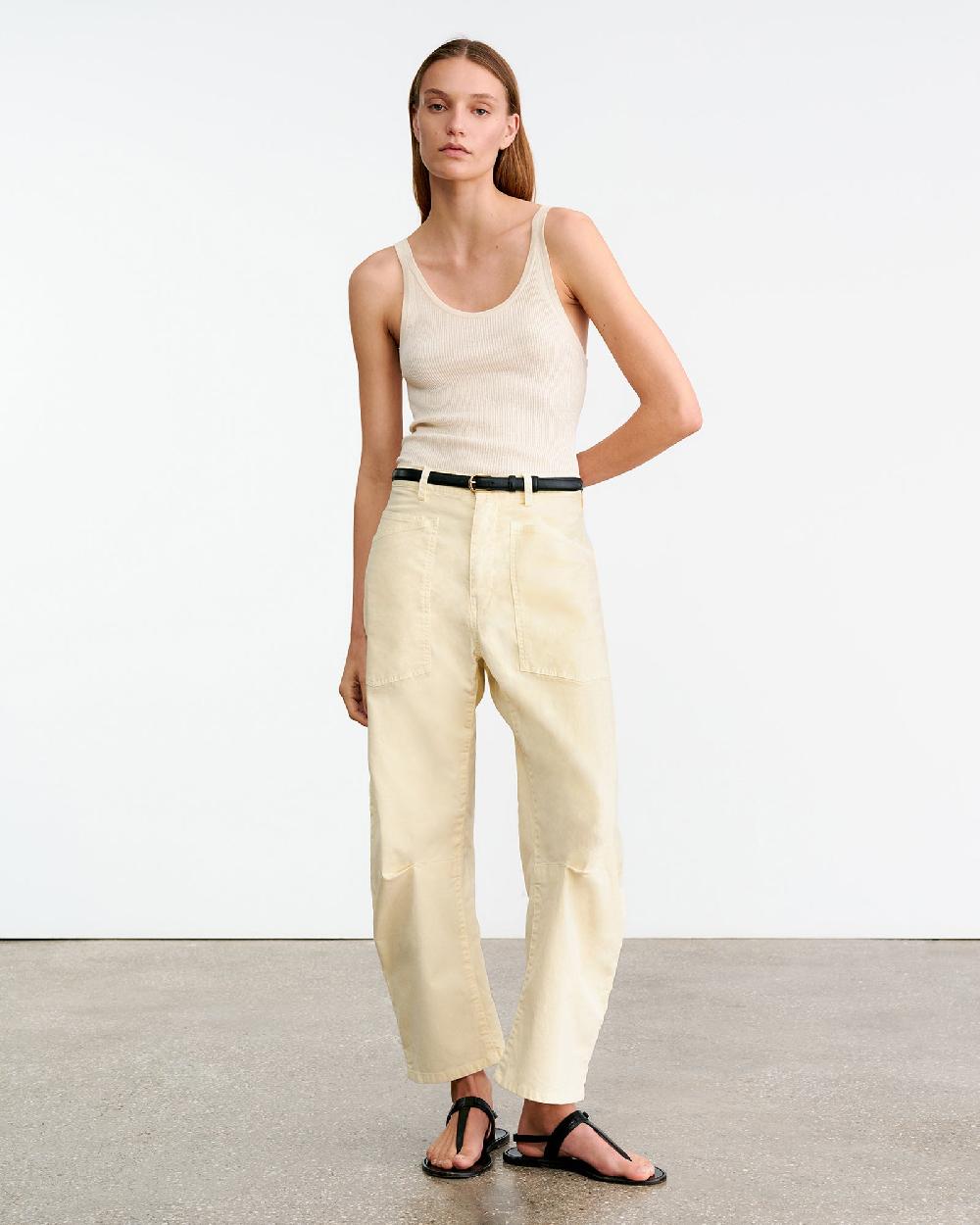 Nili Lotan SHON COTTON PANT BUTTER YELLOW