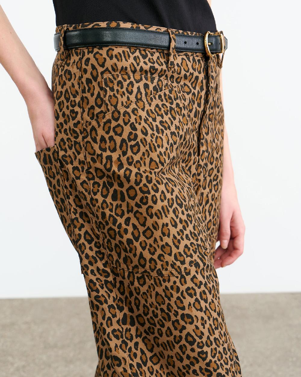 Nili Lotan SHON COTTON PANT LEOPARD PRINT
