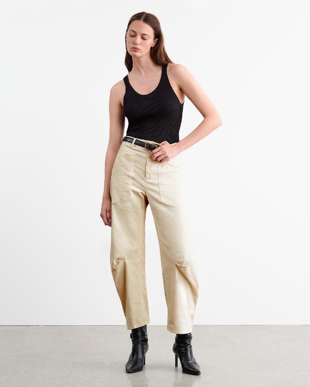 Nili Lotan SHON COTTON PANT ROCK KHAKI
