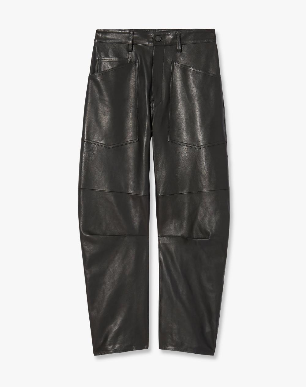 nili lotan SHON LEATHER PANT DARK BROWN