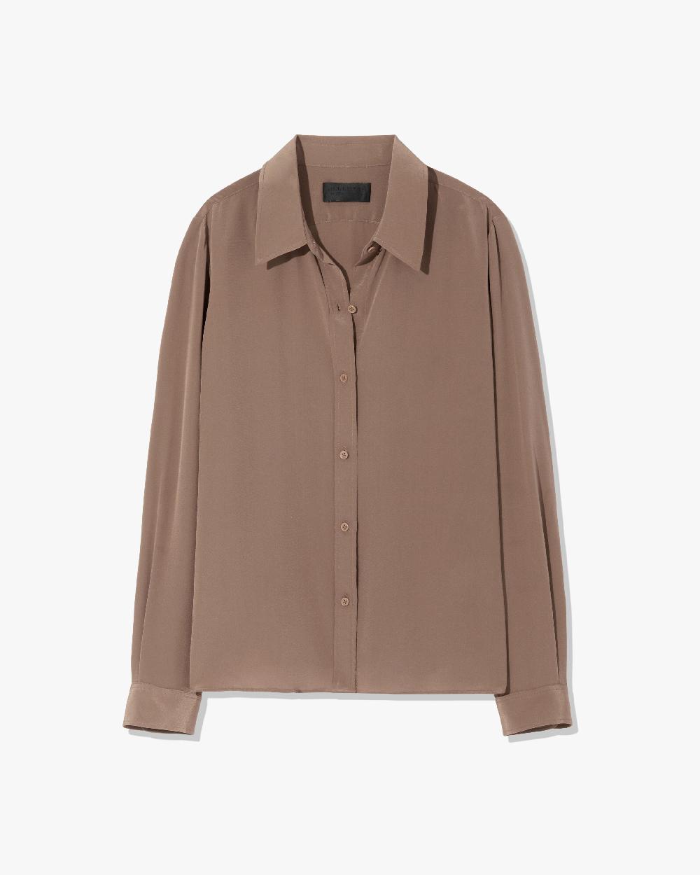 nili lotan SIMONE SILK SHIRT CHOCOLATE BROWN