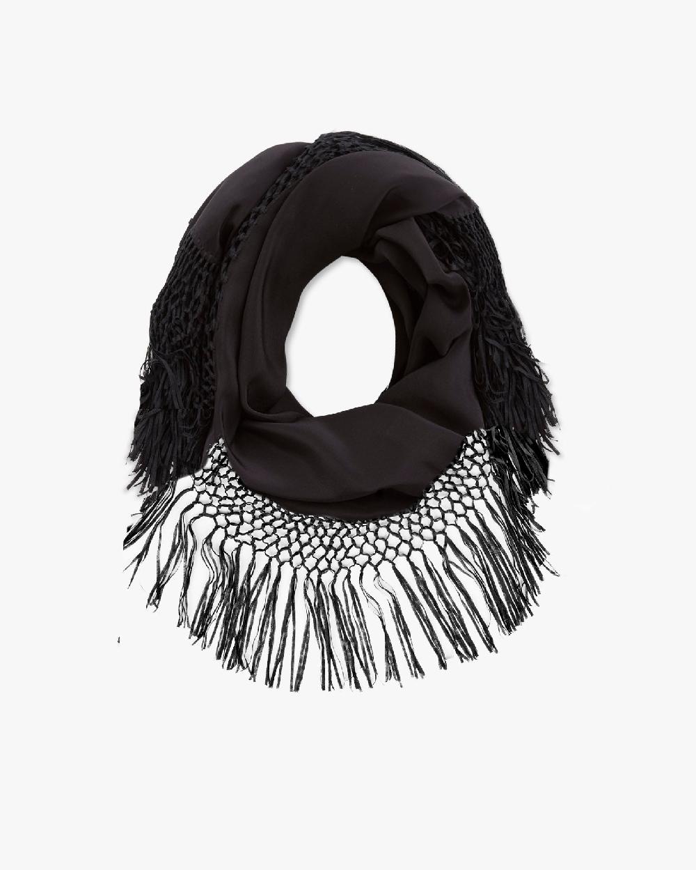nili lotan SQUARE SILK SCARF BLACK