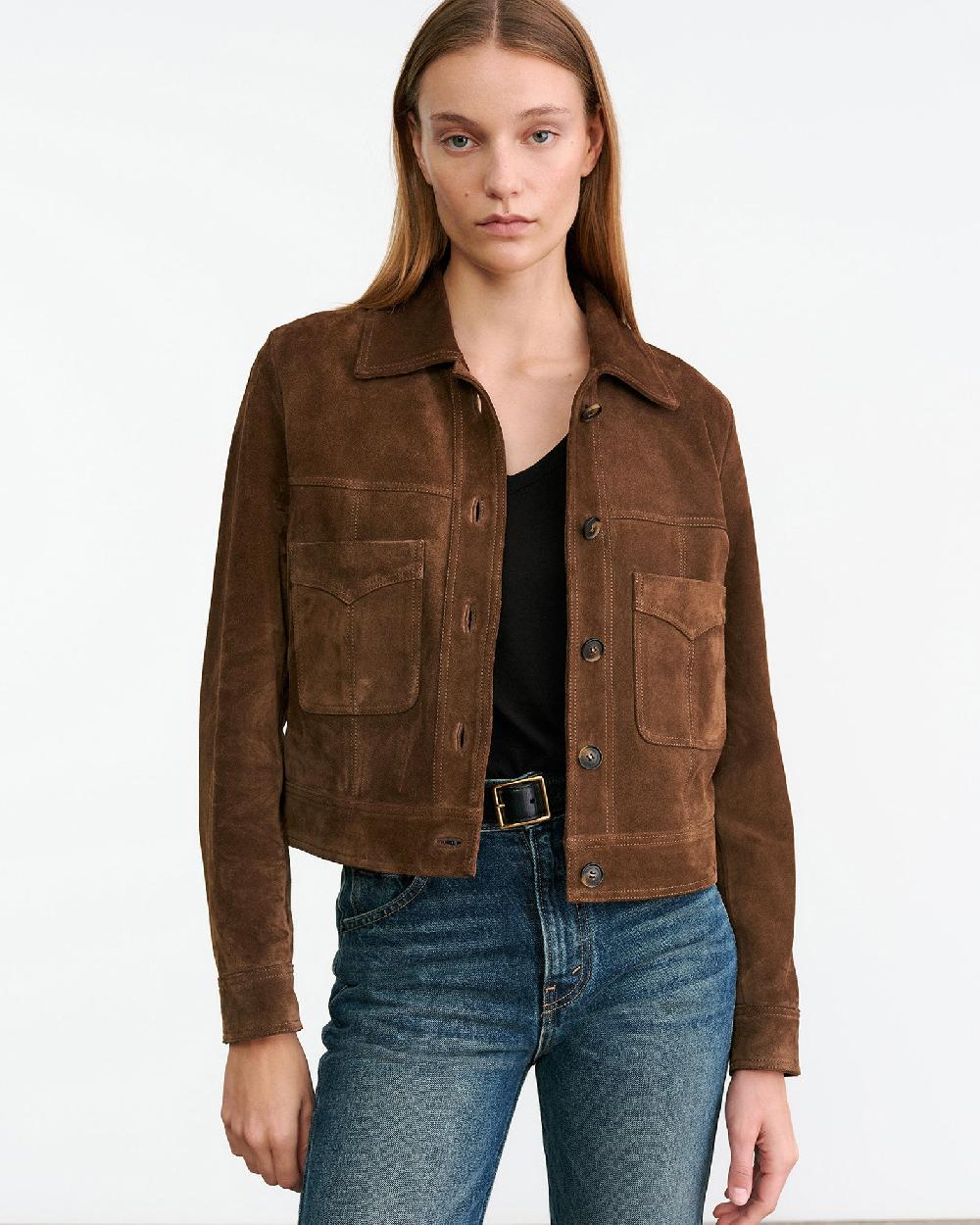 Nili Lotan SUSANNAH SUEDE JACKET HAZELNUT
