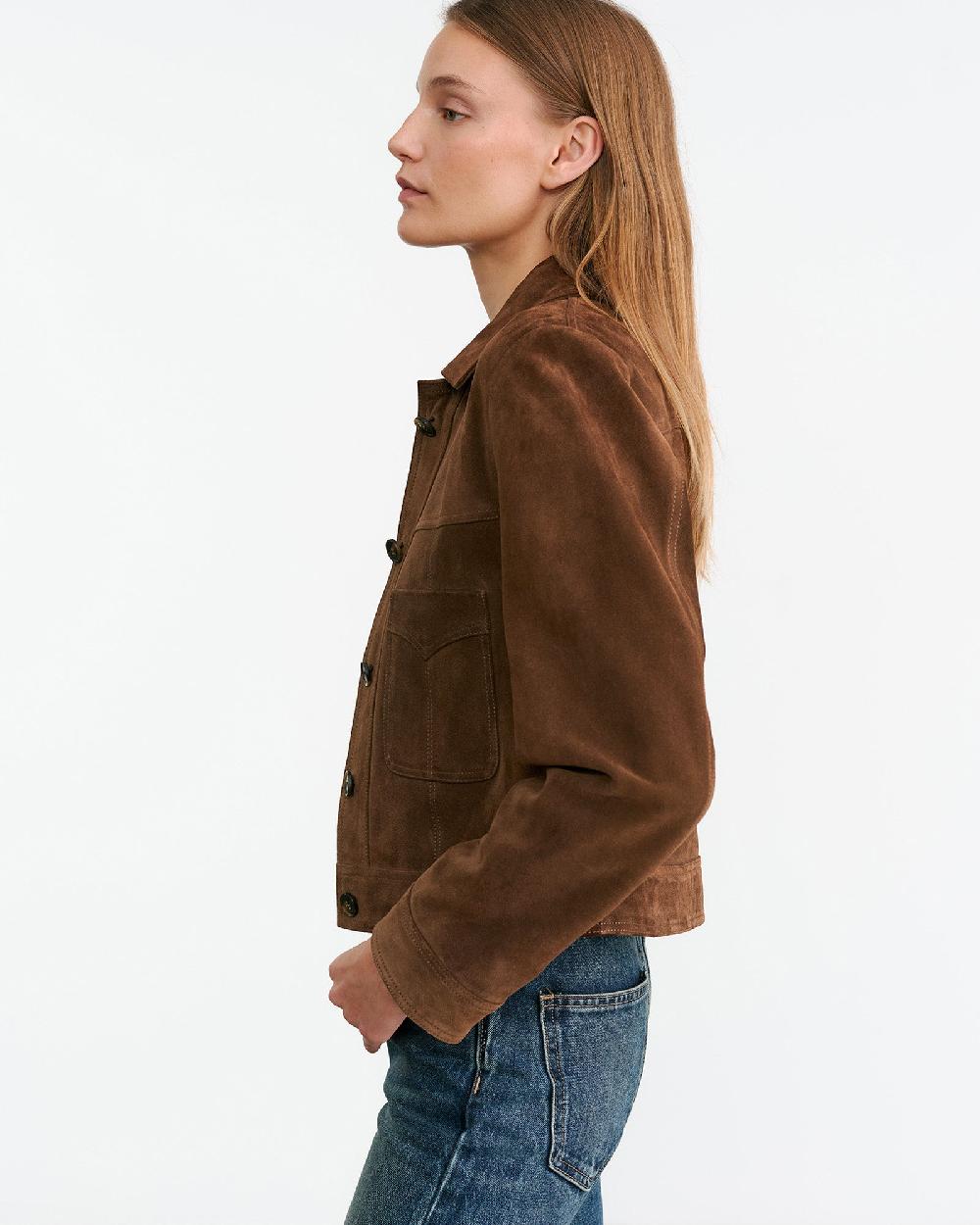 Nili Lotan SUSANNAH SUEDE JACKET HAZELNUT
