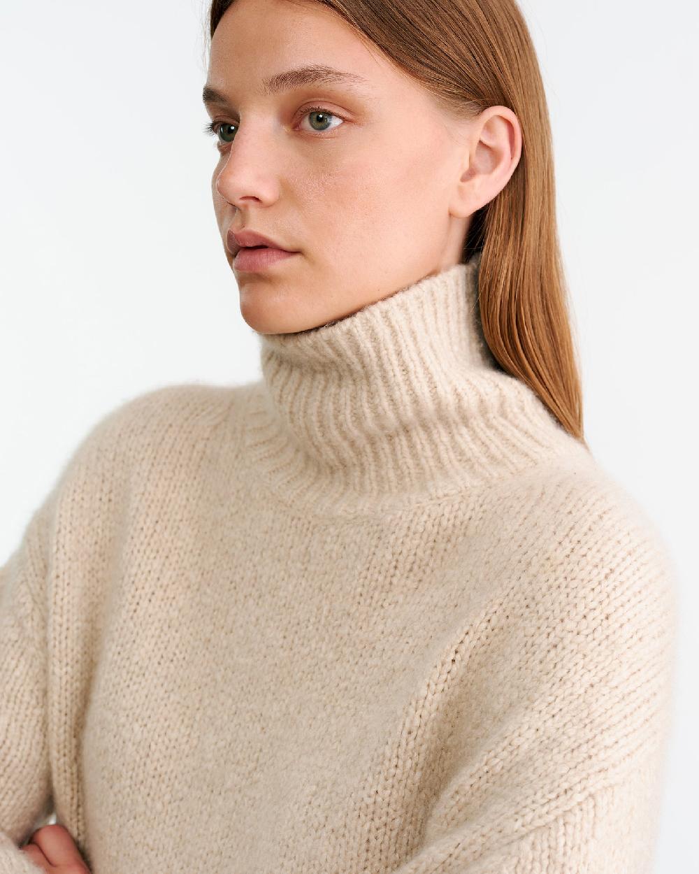 Nili Lotan TABITHA CASHMERE SWEATER BEIGE MELANGE