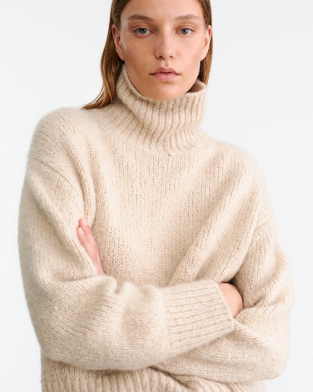 Nili Lotan TABITHA CASHMERE SWEATER BEIGE MELANGE