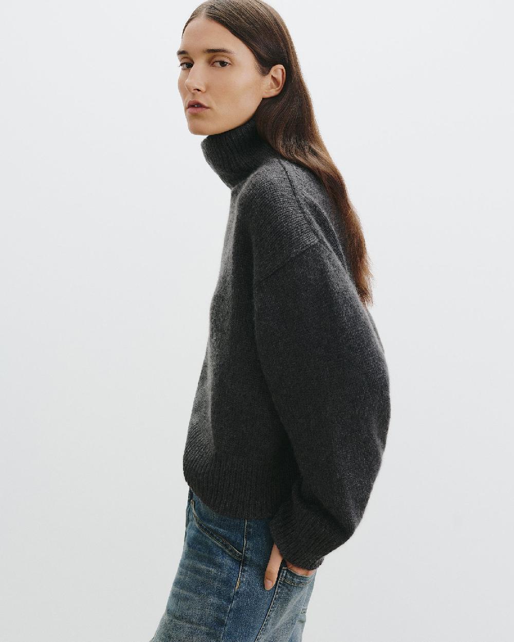 Nili Lotan TABITHA CASHMERE SWEATER CHARCOAL