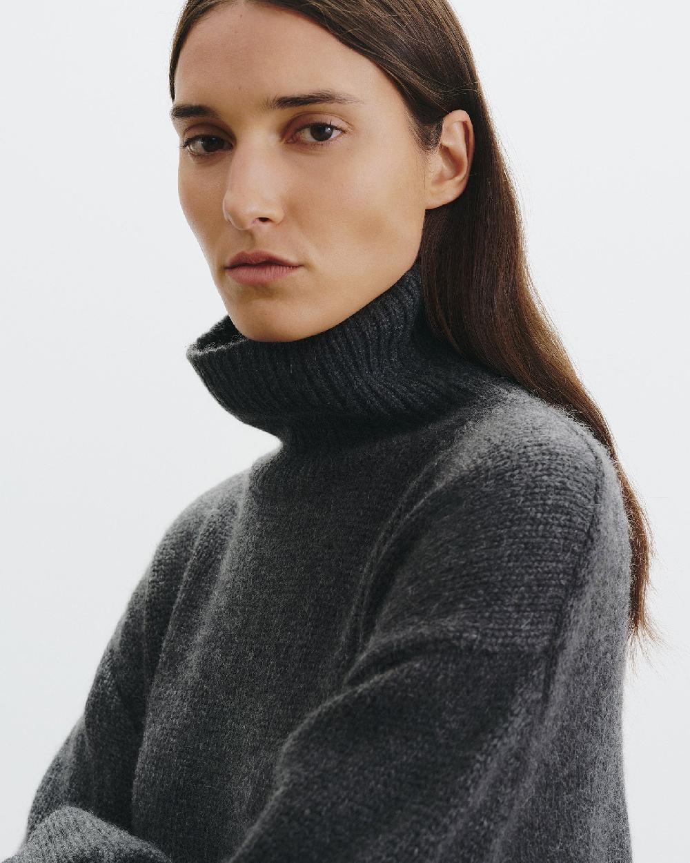 Nili Lotan TABITHA CASHMERE SWEATER CHARCOAL