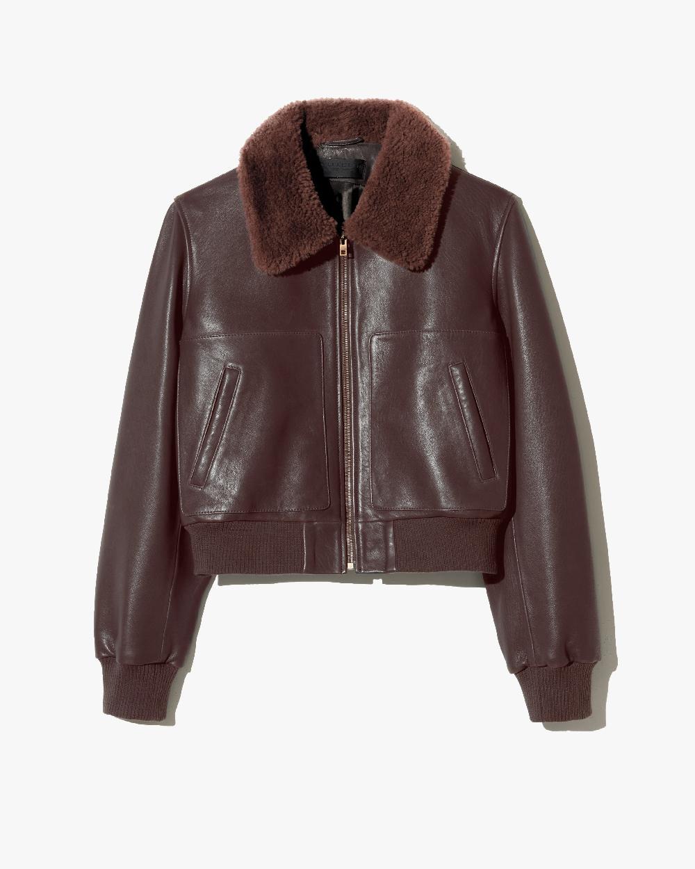 nili lotan TOM LEATHER JACKET DARK BROWN