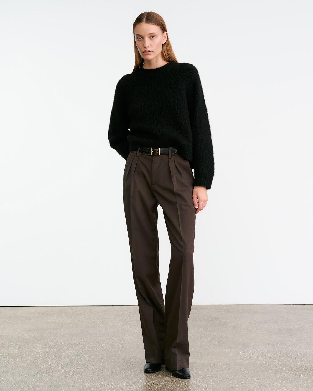 Nili Lotan TOMASO CASHMERE SWEATER BURGUNDY