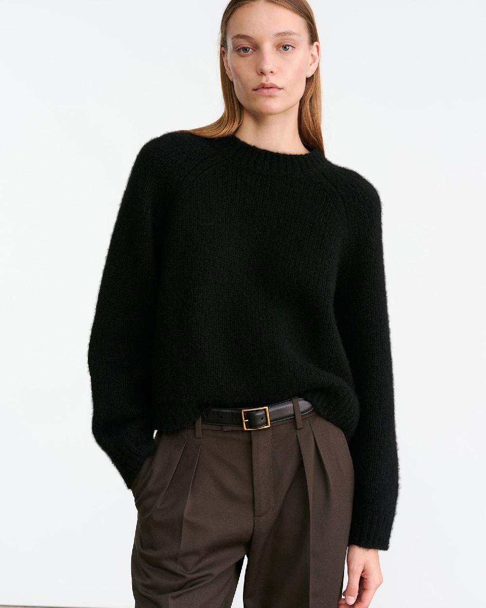 Nili Lotan TOMASO CASHMERE SWEATER BURGUNDY