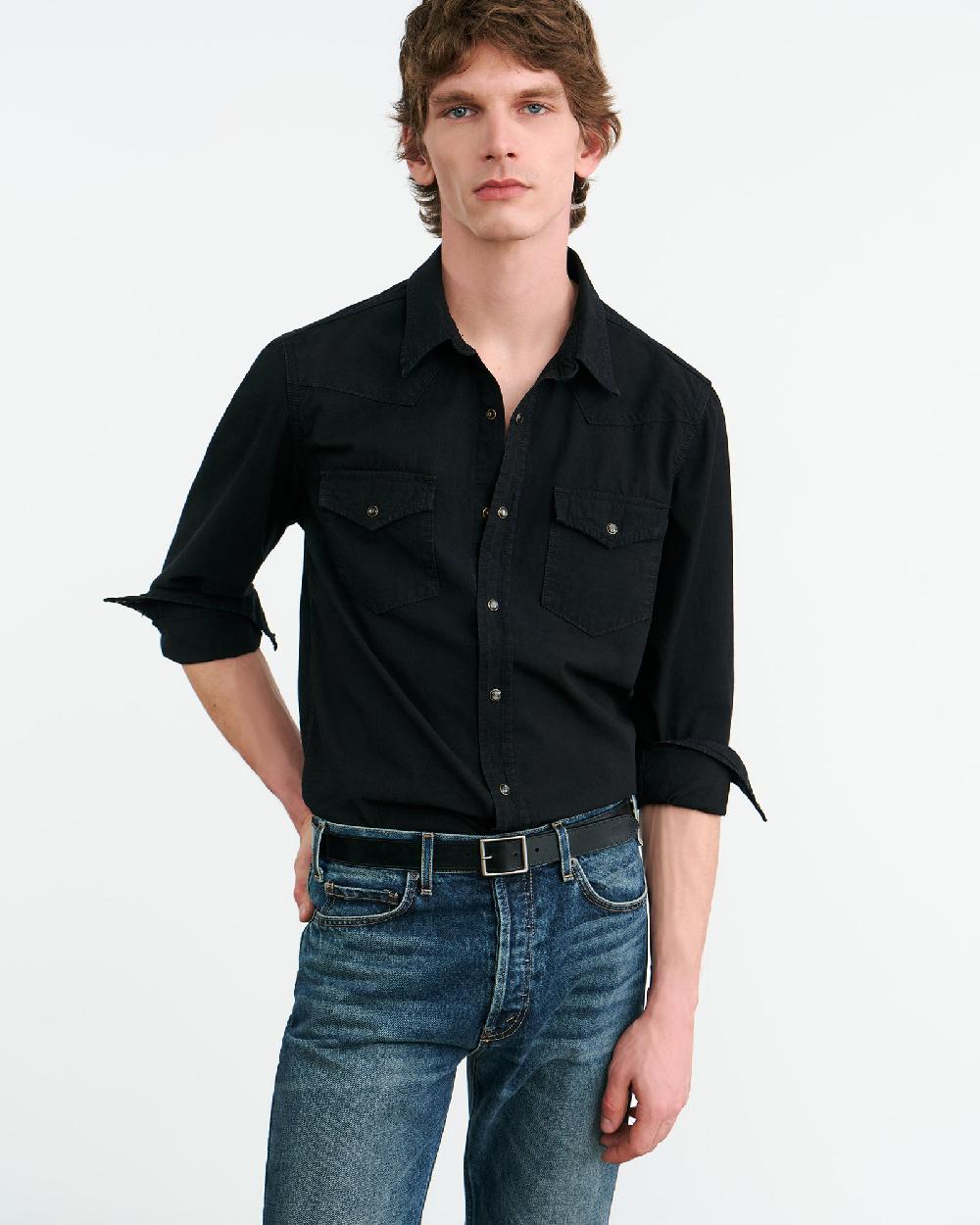 Nili Lotan TRAVIS DENIM SHIRT BLACK