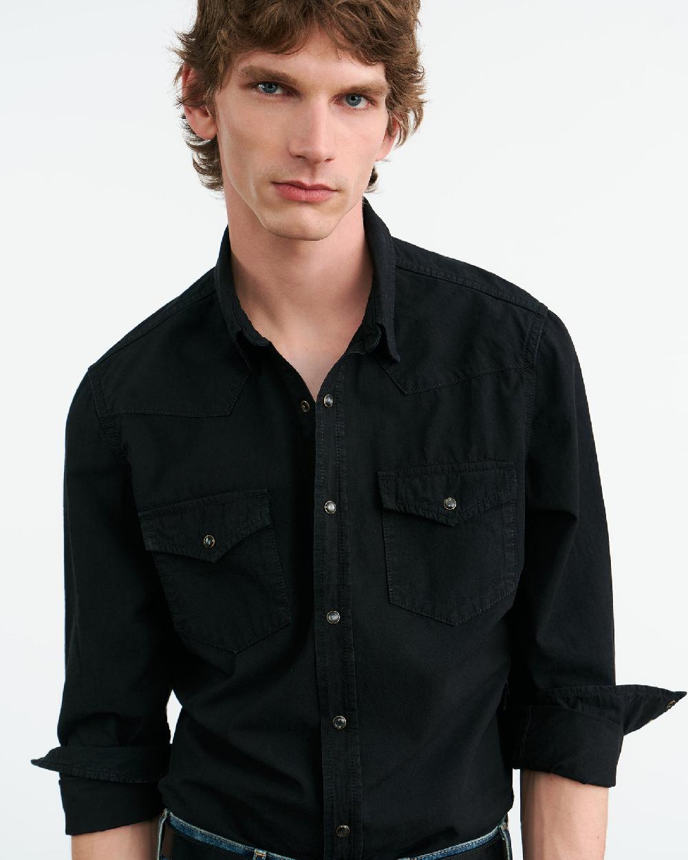 Nili Lotan TRAVIS DENIM SHIRT BLACK