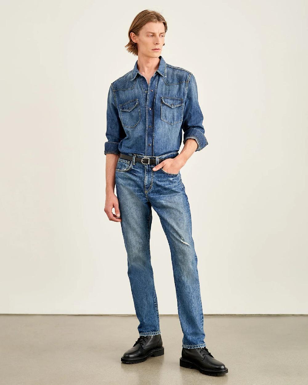 Nili Lotan TRAVIS DENIM SHIRT CLASSIC WASH