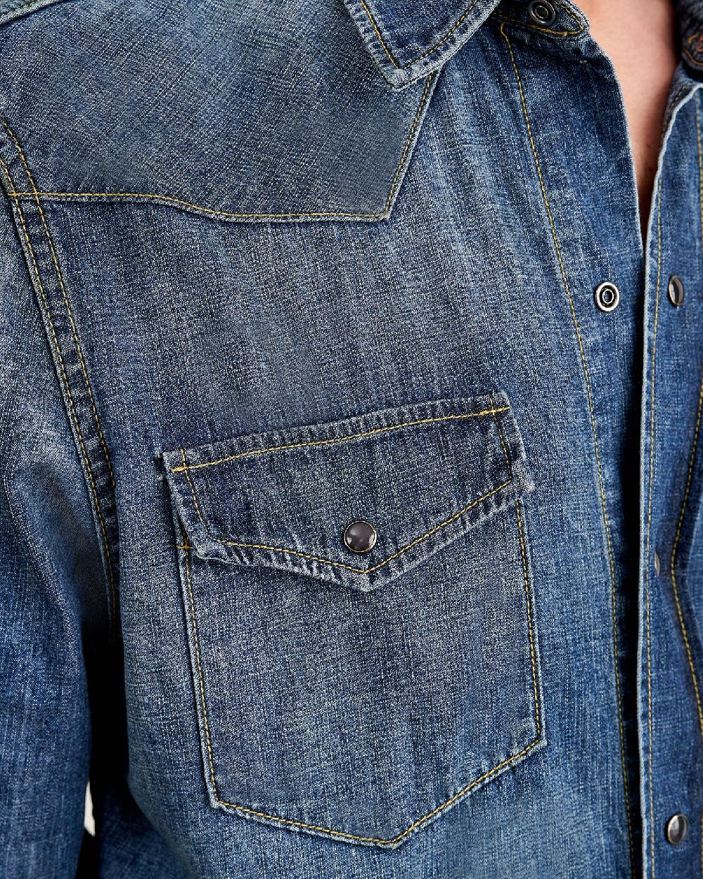 Nili Lotan TRAVIS DENIM SHIRT CLASSIC WASH