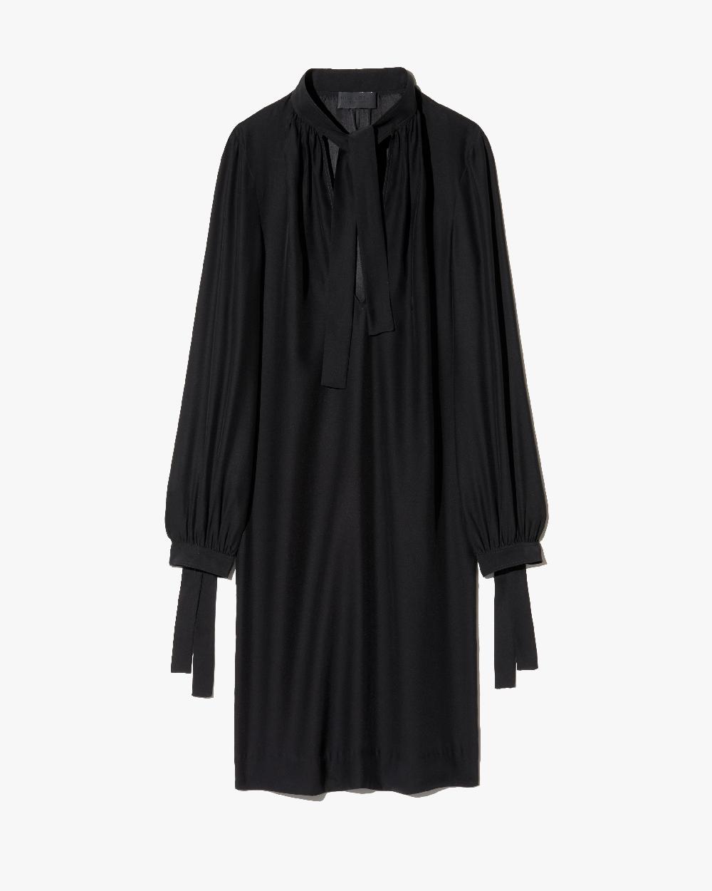 nili lotan VADA TIE NECK SILK DRESS BLACK