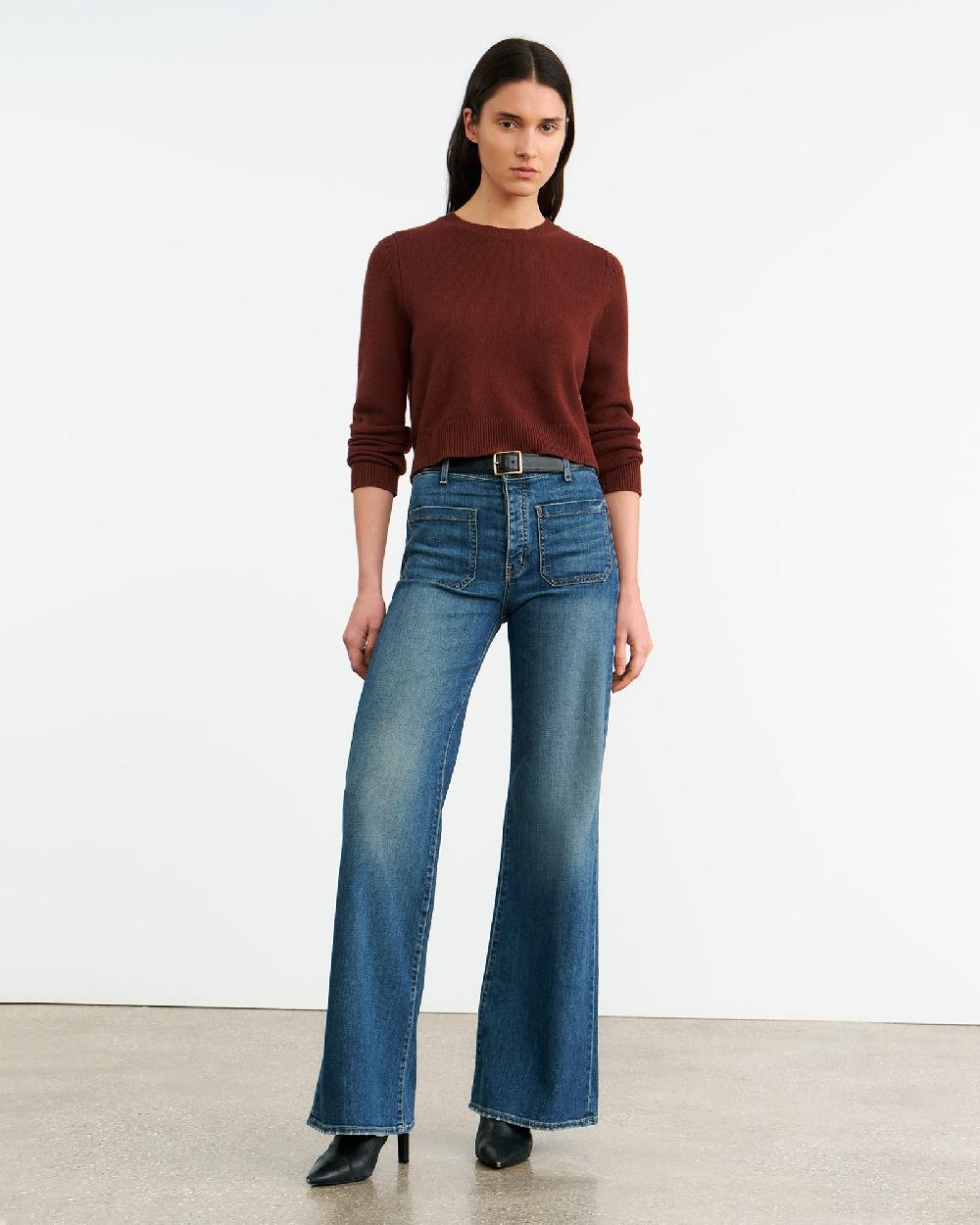 Nili Lotan VENUS CASHMERE SWEATER DARK RUST