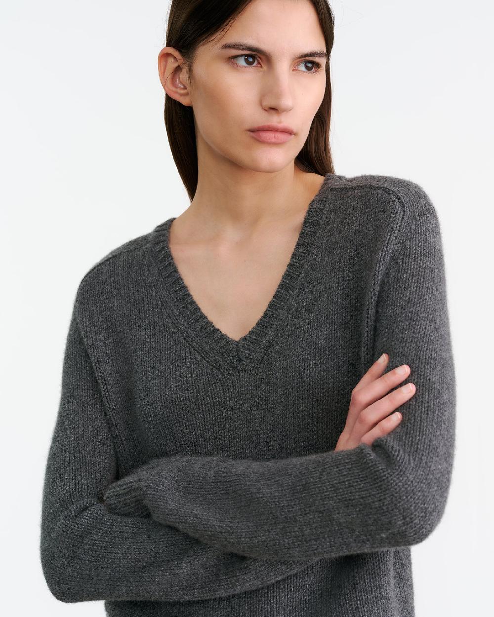 Nili Lotan VICKI SWEATER DARK CHARCOAL MELANGE