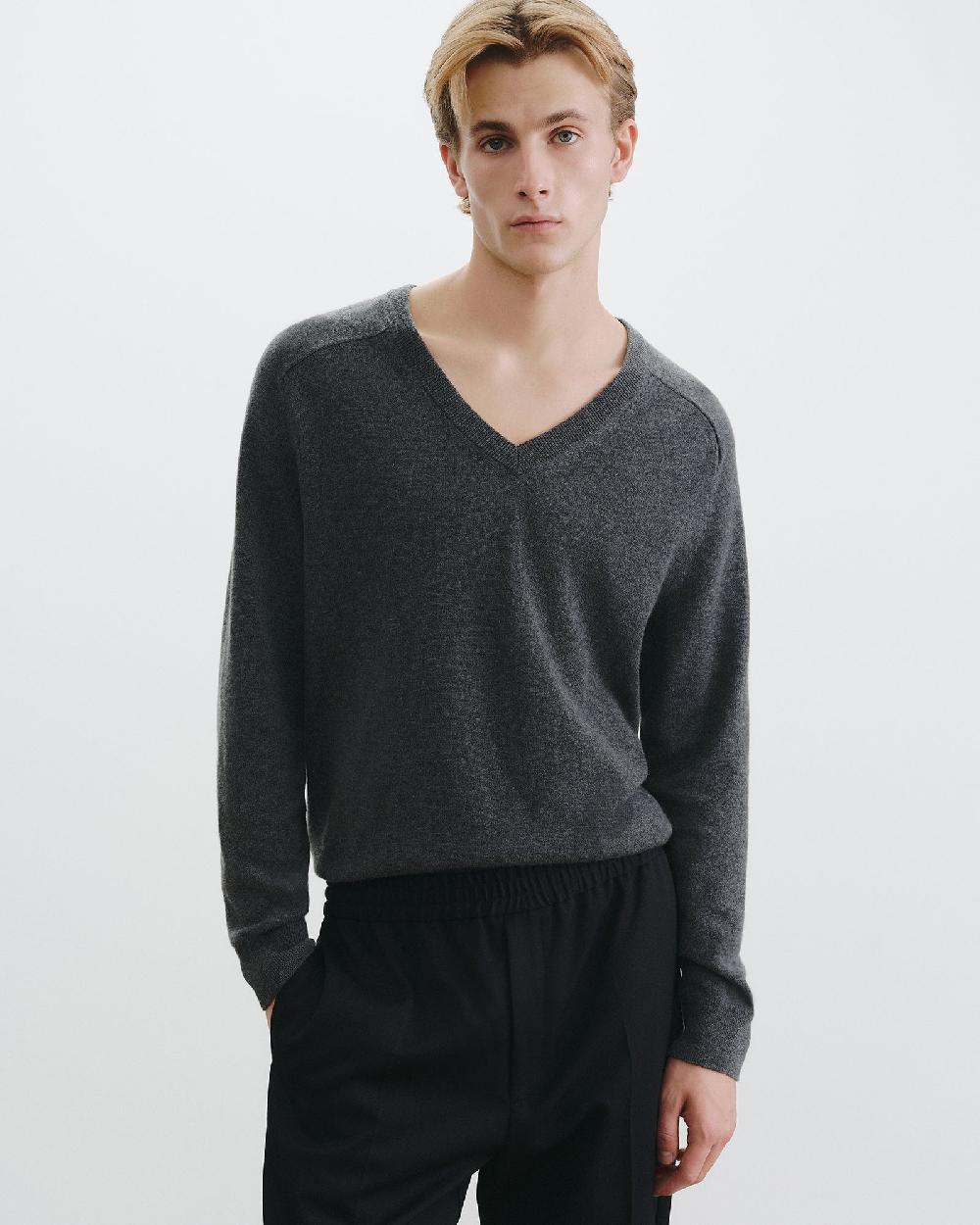 Nili Lotan VINEDA CASHMERE SWEATER CHARCOAL