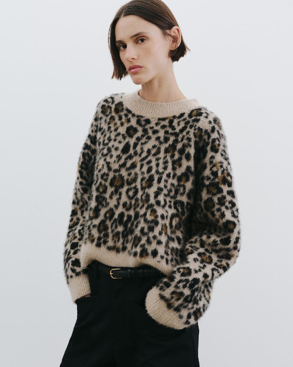 Nili Lotan ZAMIRA SWEATER JUTE LEOPARD