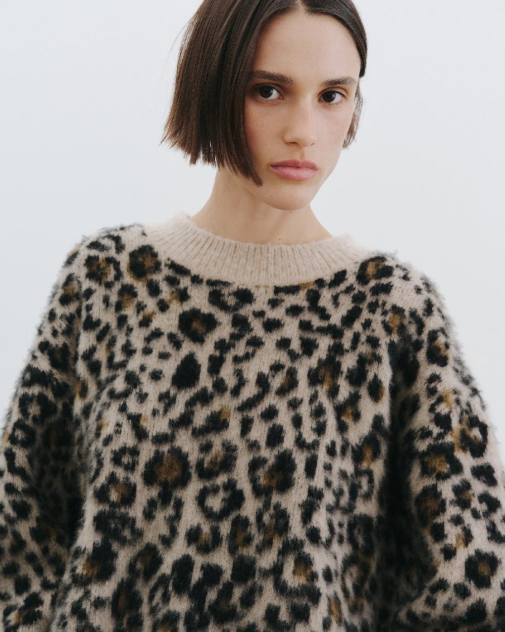 Nili Lotan ZAMIRA SWEATER JUTE LEOPARD