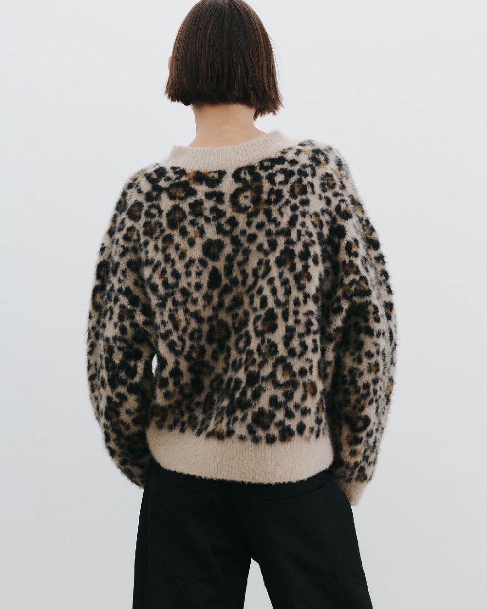 Nili Lotan ZAMIRA SWEATER JUTE LEOPARD
