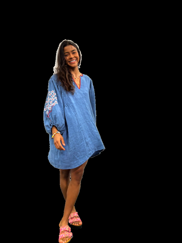 nina leuca Bloom Blue Dress